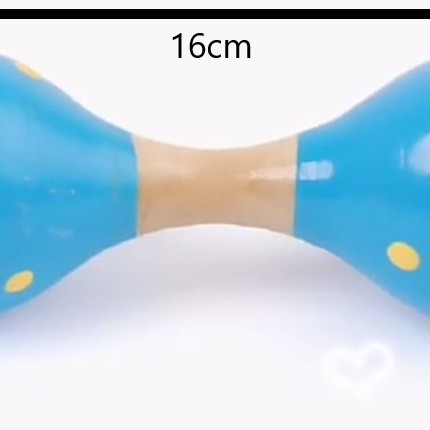 16CM 兒童木質 雙頭小沙錘 maraca