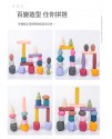 兒童 彩色疊石 疊疊高 11顆櫸木多彩石