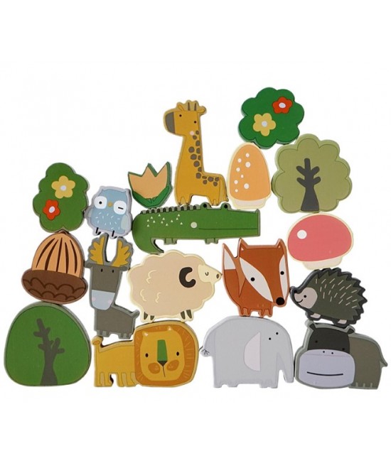 兒童 木製 動物平衡積木 動物疊疊高