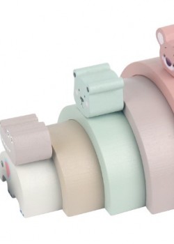 兒童 木製 彩虹動物款 建造拱形積木