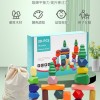 兒童 彩色疊石 疊疊高 28顆櫸木 漸變多彩石