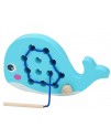 兒童 木製 鯨魚 穿線板 穿線遊戲