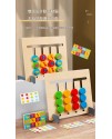 兒童 木質 四色遊戲邏輯思維 走位棋 教具 動物款