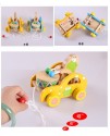 兒童 櫸木 青蛙拖拉 敲鼓車