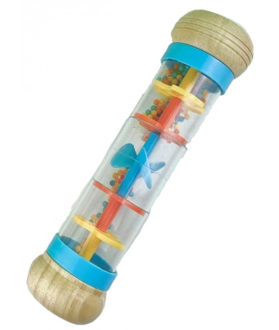 20CM 大木質款塑膠轉心 雨聲沙筒 maraca(單個裝) ST02