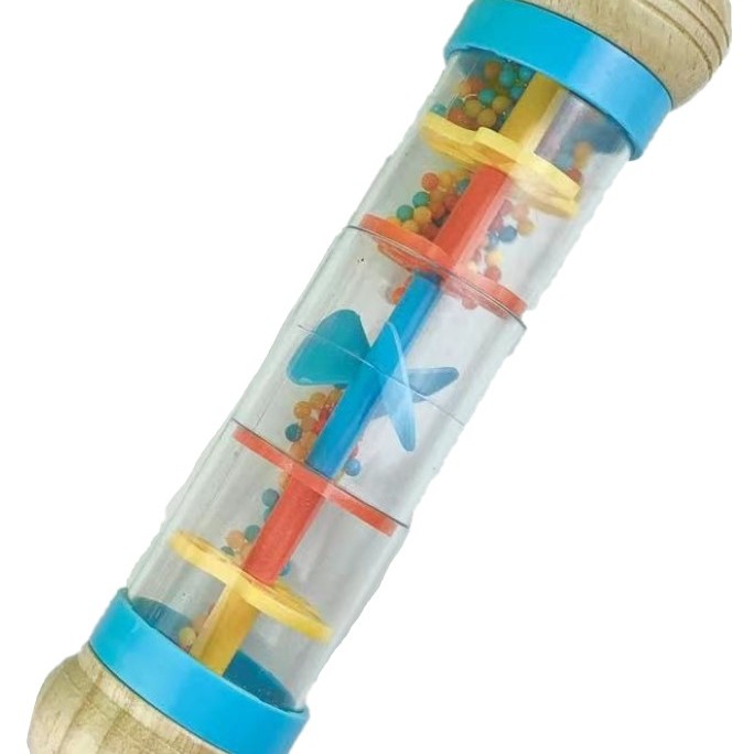 20CM 大木質款塑膠轉心 雨聲沙筒 maraca(單個裝) ST02