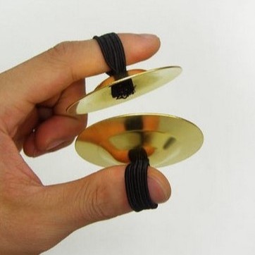 指銅鑔 指鈸 手指銅鑔 (1對) 金色