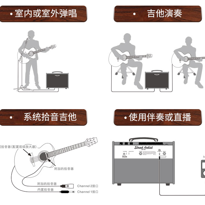NUX SA-40 便攜式可充電 結他音箱