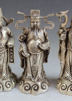 白銅福祿壽三星