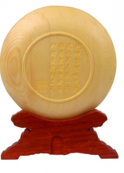 黃楊木 祥龍獻瑞 圓盤擺件