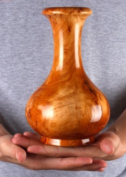 杉木實木雕刻花瓶 (小號)