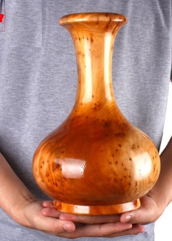 杉木實木雕刻花瓶(中號)