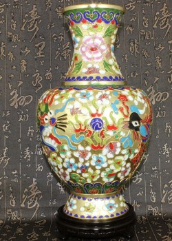 景泰藍花絲銀藍 12寸花瓶