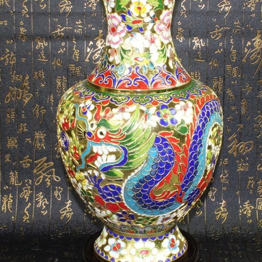 景泰藍花絲銀藍15寸花瓶