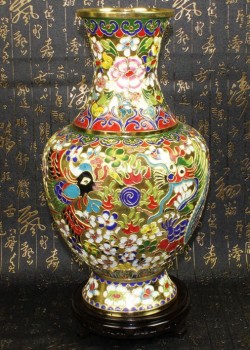 景泰藍花絲銀藍15寸花瓶