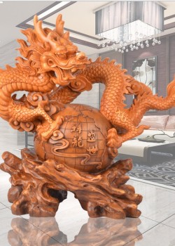樹脂 龍抓珠擺件