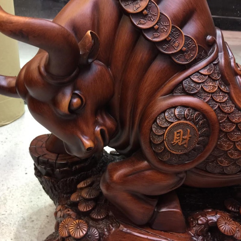 樹脂 牛擺件