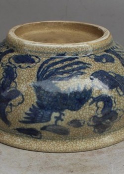 裂紋釉青花 香爐瓷缸