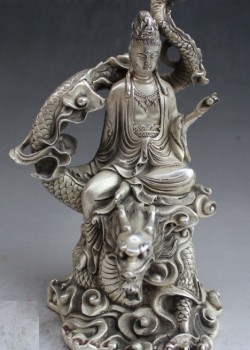 白銅 祥龍觀音