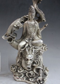 白銅 祥龍觀音