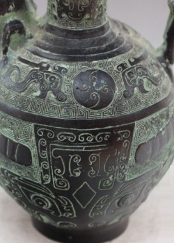 精雕獸頭 酒壺 