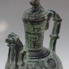精雕獸頭 酒壺 