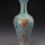 天藍釉琺瑯彩 長頸瓶
