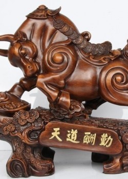 樹脂 牛擺件