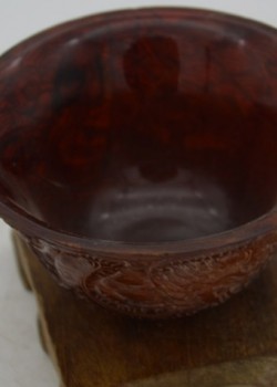 天然浮雕龍鳳 牛角碗