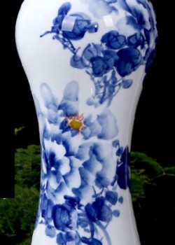 青花手繪牡丹 小花瓶