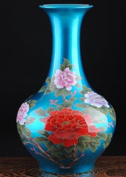 水晶釉藍色賞瓶