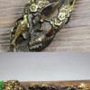 黃銅鎏金 龍頭如意擺件