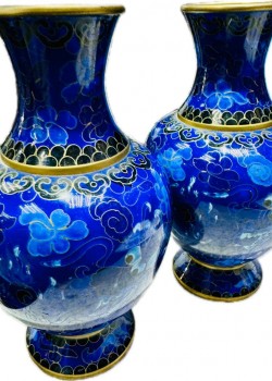 景泰藍 花絲銀藍 小花瓶 