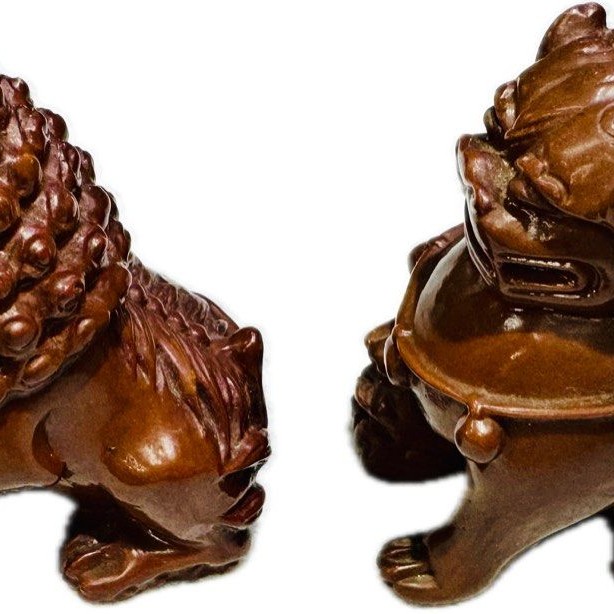 樹脂雕塑 小獅子 一對