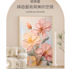 奶油風 花卉 晶瓷面掛畫 裝飾掛畫連鋁畫框 80X120CM