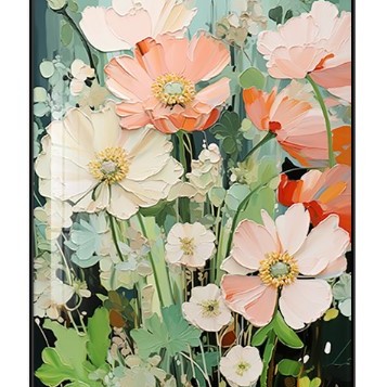 北歐風清新 花卉 晶瓷面掛畫 裝飾掛畫連鋁畫框 40X60CM DF