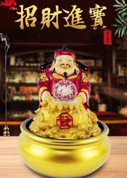 流水擺件 財神爺