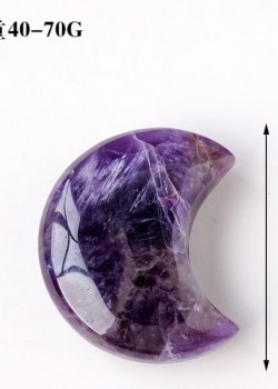 月亮型 天然紫水晶 擺件
