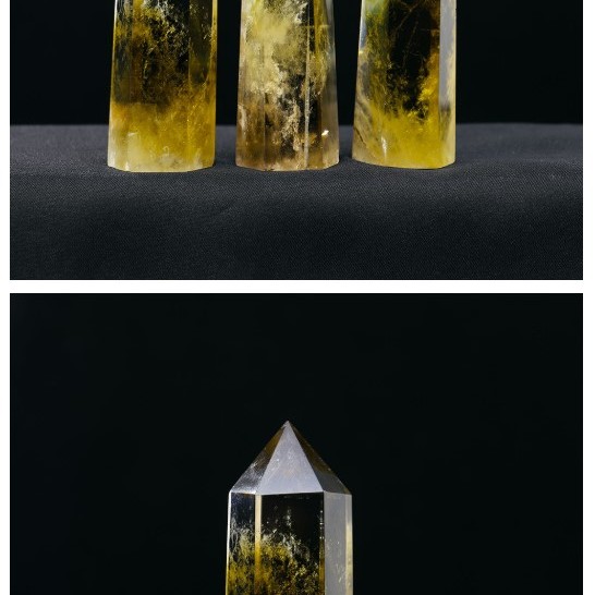 天然黃水晶 水晶柱 六稜單尖柱 擺件