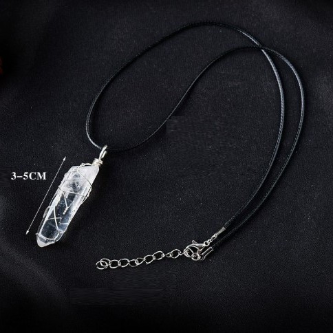 天然白水晶 單晶體  纏絲吊墜 水晶項鍊 掛件