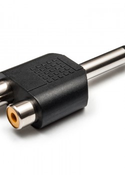 單聲道 6.5 轉 2RCA 蓮花頭 AV頭 1分2音頻分頭 轉接頭