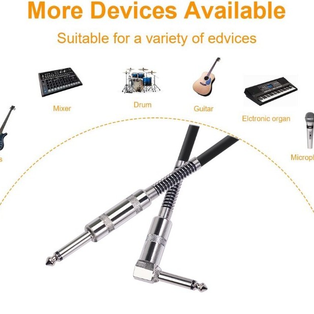 CR 3米 結他音頻 降噪連接線 Jack Cable 6.35 直彎頭 結他線 6.5音頻線