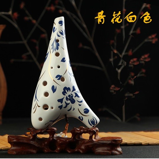 12孔中音C調陶笛 青花款