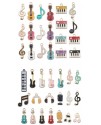 滴油 音樂 結他 提琴鋼琴 音符吊墜 DIY 手工飾品 匙扣 一套40個