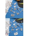 古銀 樂器 提琴結他 音樂吊墜 DIY 手作飾品 匙扣 一套30款