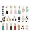滴油 音樂 結他 提琴 音符吊墜 DIY 手工飾品 匙扣 一套20個