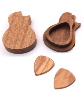 結他 木製撥片 結他型 撥片盒套裝 Wooden PICK 結他 木製撥片 結他型 撥片盒套裝 Wooden PICK