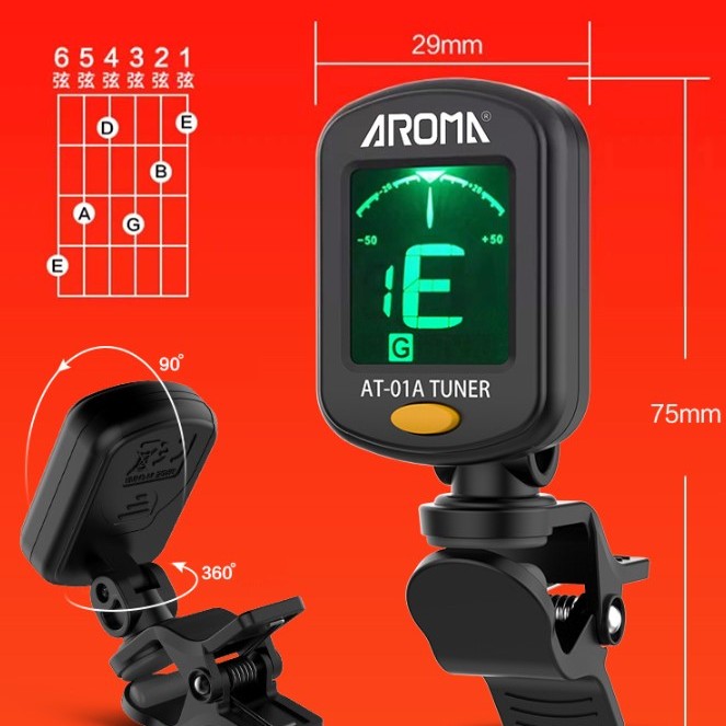 AROMA AT-01A 夾式 結他調音器 Tuner