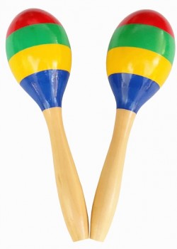 20CM 兒童木質 四色大沙錘 maraca (單個裝)