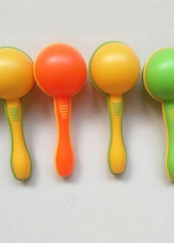 16CM 兒童圓頭 塑膠沙錘 maraca (單個裝)